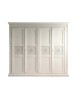 Armadio 4 porte decorate legno shabby bianco anticato 286x66x252