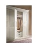 Armadio 4 porte legno shabby bianco anticato 286x66x252
