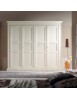 Armadio 4 porte legno shabby bianco anticato 286x66x252