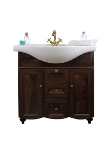 MOBILE BAGNO CLASSICO LEGNO TINTA NOCE L.85 P.50