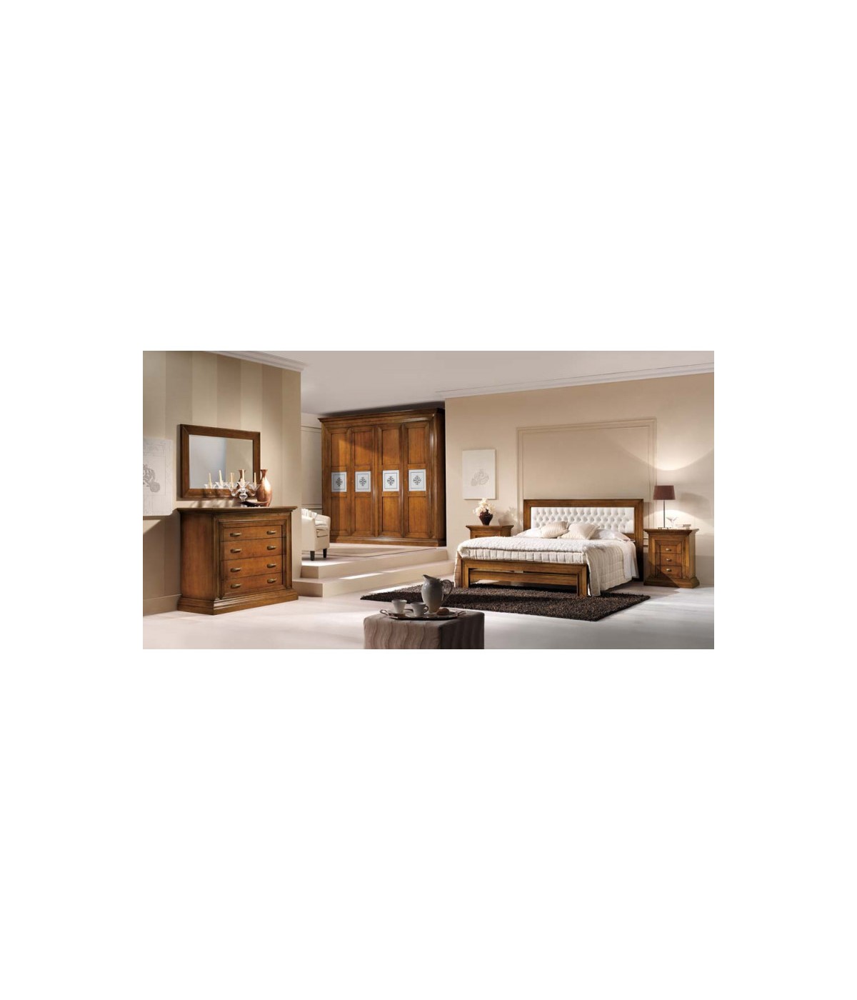 Camera completa classica legno noce bassano
