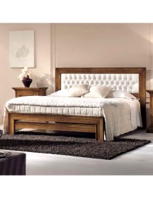 Letto matrimoniale classico ecopelle noce bassano 183x210x117