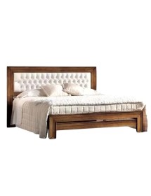 Letto matrimoniale classico ecopelle noce bassano 183x210x117
