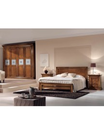Letto matrimoniale classico noce bassano 183x210x117