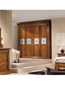 Armadio 4 porte classico serigrafate legno noce bassano 286x66x252
