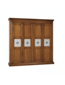 Armadio 4 porte classico serigrafate legno noce bassano 286x66x252