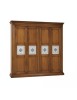 Armadio 4 porte classico serigrafate legno noce bassano 286x66x252