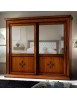 Armadio 2 porte scorrevoli classico intaglio noce bassano 286x66x252