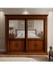 Armadio 2 porte scorrevoli classico intaglio noce bassano 286x66x252
