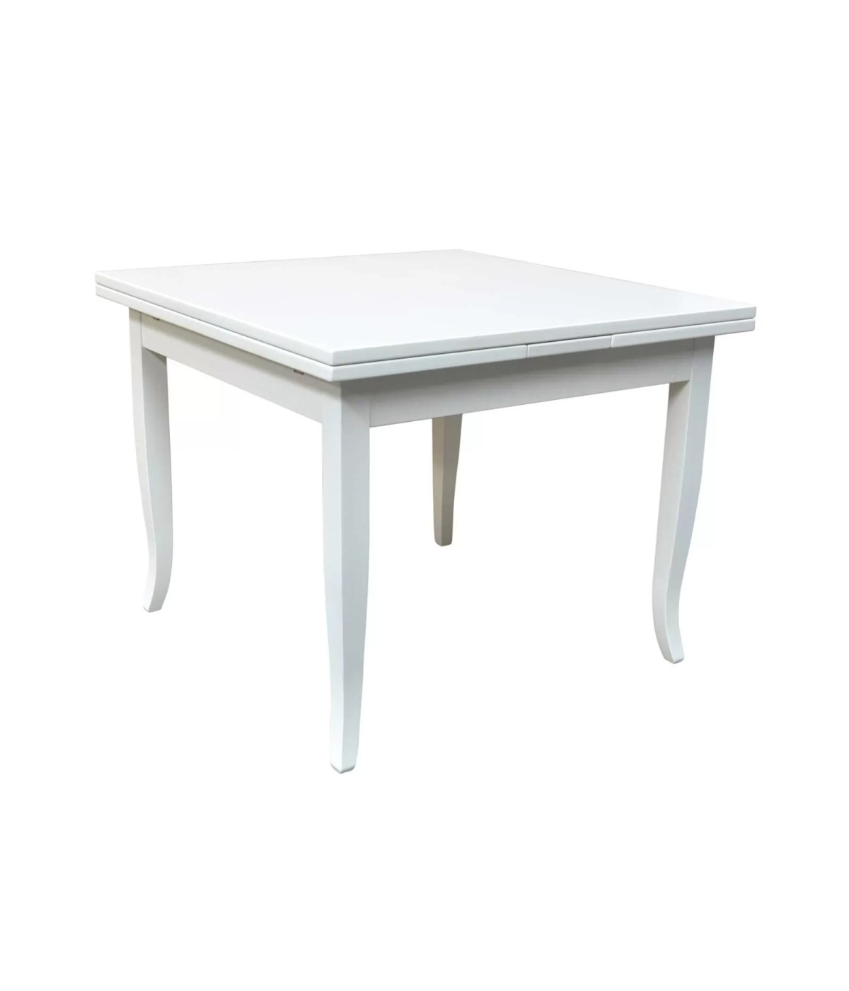 MOBILI 2G - TAVOLO A LIBRO CLASSICO 100X100 BIANCO OPACO VISTA FRONTALE