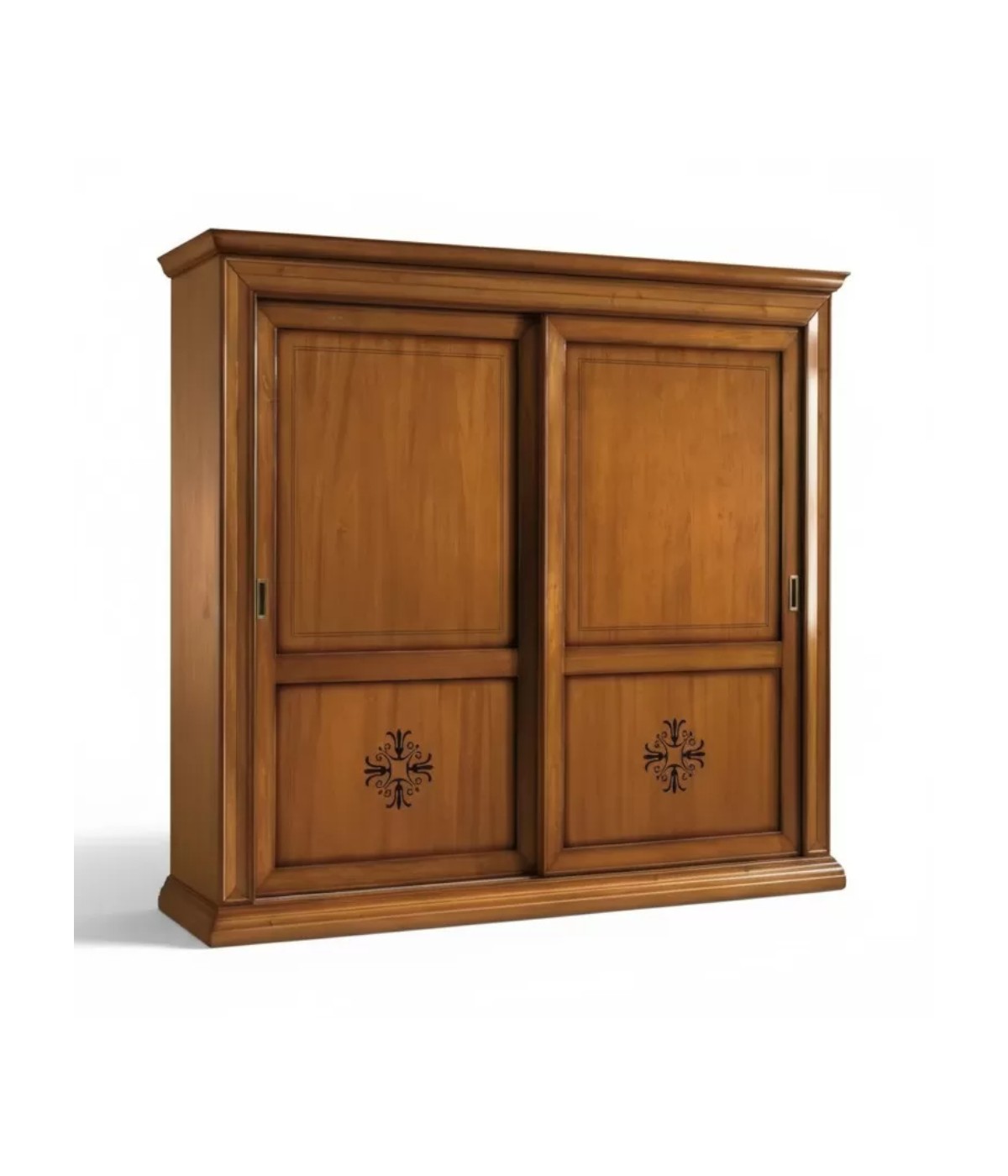 Armadio 2 porte scorrevoli classico intaglio noce bassano 286x66x252