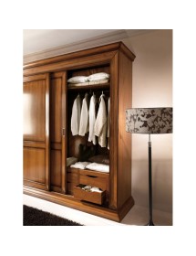 Armadio 2 porte scorrevoli classico noce bassano 286x66x252