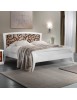 Letto shabby traforato legno bicolore bianco noce 184x210x120