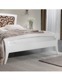 Letto shabby traforato legno bicolore bianco noce 184x210x120