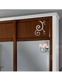 Armadio 2 porte scorrevoli shabby bicolore decorato 276x62x248