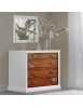 Gruppo 1 Cassettiera 2 Comodini shabby bicolore decorato