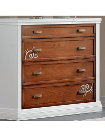 Camera completa legno shabby bicolore con decorazioni rilievo