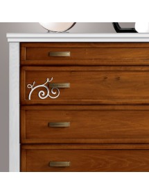 Gruppo 1 Cassettiera 2 Comodini shabby bicolore decorato