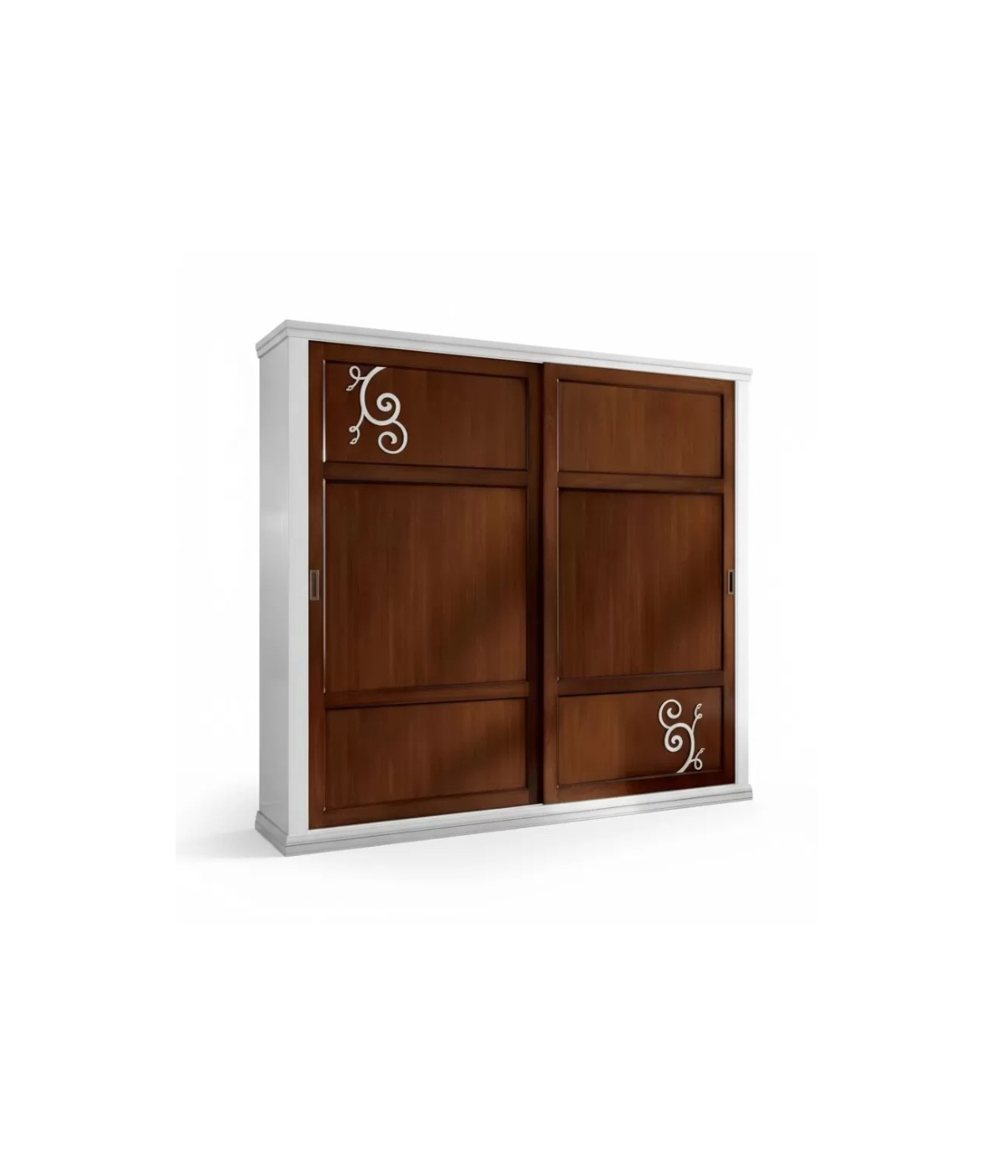 Armadio 2 porte scorrevoli shabby bicolore decorato 276x62x248