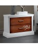 Comodino 2 cassetti legno bicolore decoro destro 63x39x54