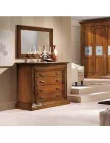 Cassettiera  classica 4 cassetti legno noce bassano 127x57x111