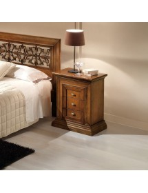 Comodino classico 3 cassetti legno noce bassano 62x43x76