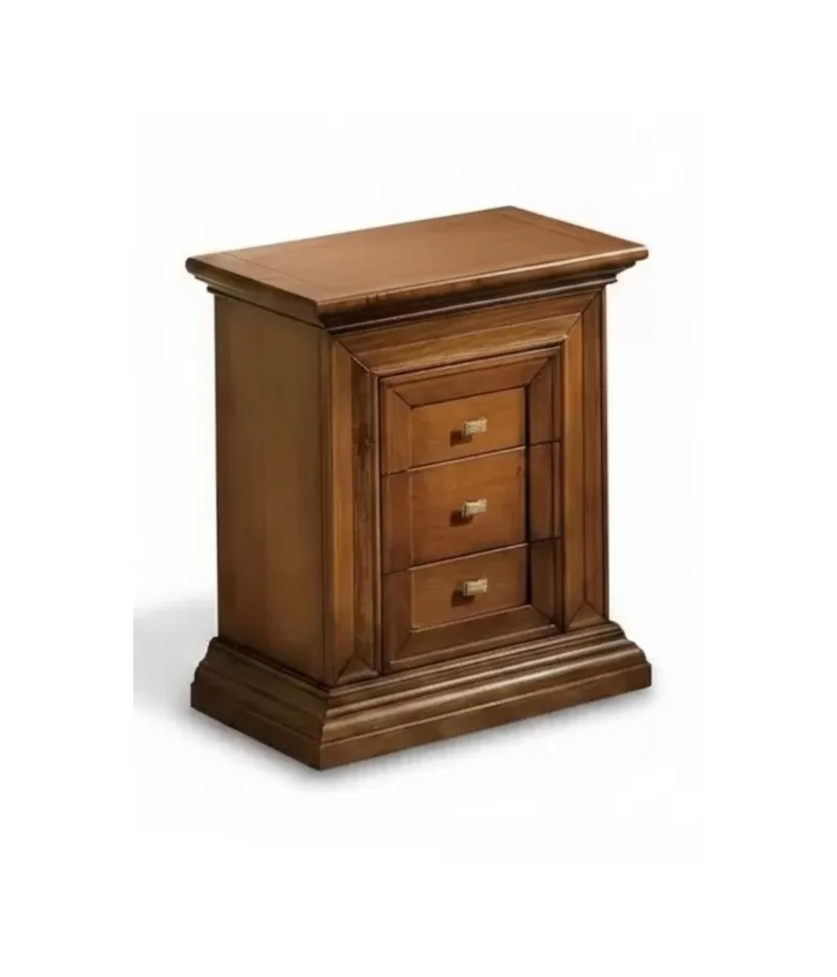 Comodino classico 3 cassetti legno noce bassano 62x43x76