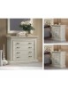 Cassettiera shabby 4 cassetti legno bianco anticato 127x57x111