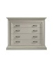 Cassettiera shabby 4 cassetti legno bianco anticato 127x57x111