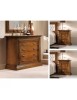 Comodino classico 3 cassetti legno noce bassano 62x43x76