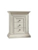 Comodino shabby 3 cassetti legno bianco anticato 62x43x76
