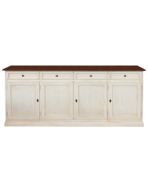 Madia Credenza Shabby chic in legno 4 porte bicolore l.205 p.42 h.85