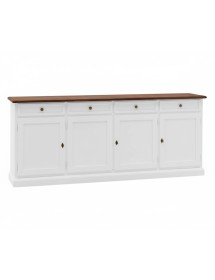 Madia Credenza Shabby chic in legno 4 porte bicolore l.205 p.42 h.85