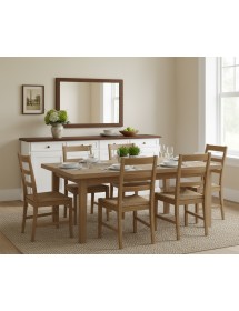 Madia Credenza Shabby chic in legno 4 porte bicolore l.205 p.42 h.85