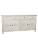 Credenza 4 porte legno shabby bianco anticato con decoro 196X45X98