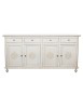 Credenza 4 porte legno shabby bianco anticato con decoro 196X45X98
