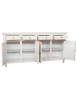 Credenza 4 porte legno shabby bianco anticato con decoro 196X45X98