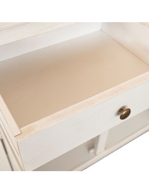 Credenza 4 porte legno shabby bianco anticato con decoro 196X45X98