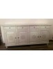 Credenza 4 porte legno shabby bianco anticato con decoro 196X45X98