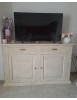 Credenza madia 2 porte legno shabby bianco anticato 177x48x110