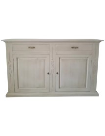 Credenza madia 2 porte legno shabby bianco anticato 177x48x110
