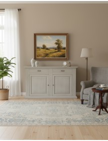 Credenza madia 2 porte legno shabby bianco anticato 177x48x110