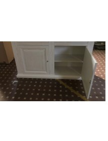 Credenza madia 2 porte legno shabby bianco anticato 177x48x110