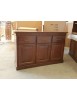 MOBILI 2G - Madia credenza classica 3 porte legno tinta noce 150X47X96 vista frontale
