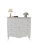 Cassettiera shabby 4 cassetti legno bianco decori 127x59x110
