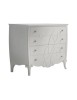 Cassettiera shabby 4 cassetti legno bianco decori 127x59x110