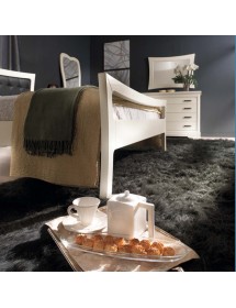 Cassettiera shabby 4 cassetti legno bianco 132x56x99