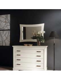 Cassettiera shabby 4 cassetti legno bianco 132x56x99