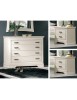 Cassettiera shabby 4 cassetti legno bianco 132x56x99