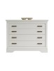 Cassettiera shabby 4 cassetti legno bianco 132x56x99